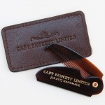 Captain Fawcett Folding Pocket Moustache Comb With Leather Case
