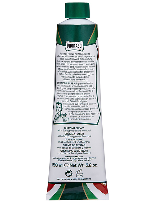 Proraso Eucalyptus & Menthol Shaving Cream Tube