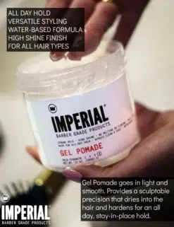 Imperial Barber Gel Pomade 12oz - Water Based Pomade - Mens Hair Styling Product - Image 1