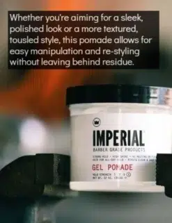 Imperial Barber Gel Pomade 12oz - Water Based Pomade - Mens Hair Styling Product - Image 2