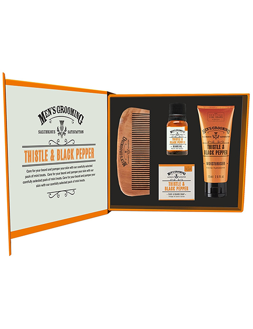 The Scottish Fine Soaps Company Thistle and Black Pepper Face and Beard Care Kit