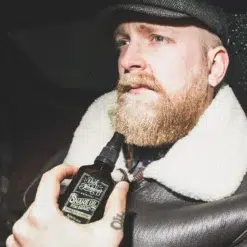 Dick Johnson Beard Oil Snake Oil 50ml - Whiskey Vanilla Scent - Mens Beard Care - Lifestyle Image