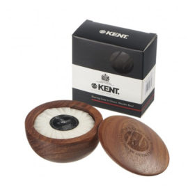 Kent Dark Oak Shaving Bowl With Luxury Shaving Soap