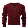 Relco Mens Burgundy Waffle Knit Cardigan