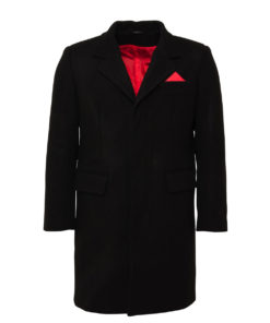 Relco Crombie Overcoat Black