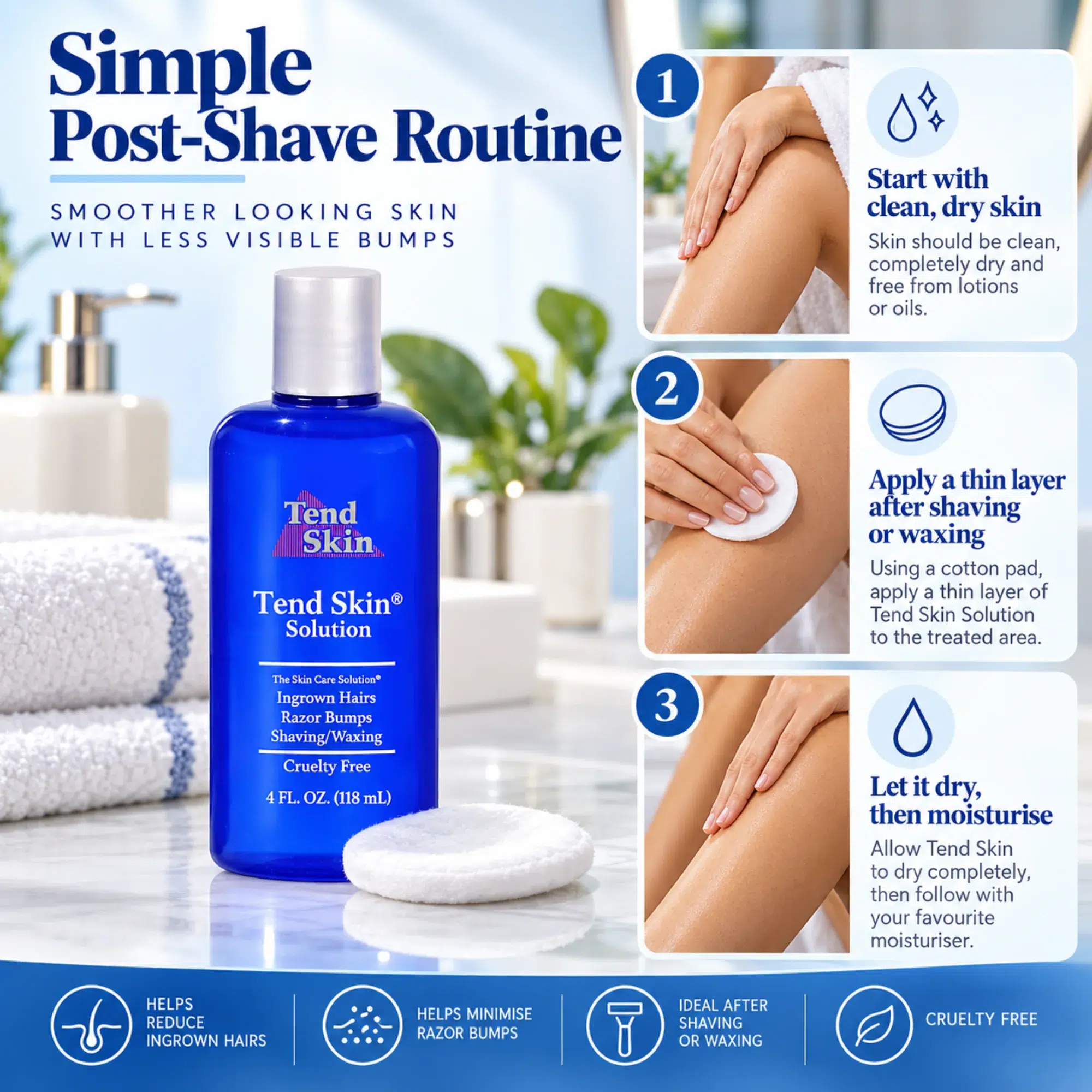 Tend Skin Solution 118ml - Suitable for ingrown hairs - razor bumps - Product Information 2