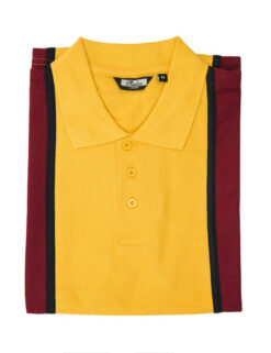 Relco Mens Mustard Stripe Pique Polo Shirt