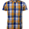 Relco Yellow & Blue Check Short Sleeve Shirt