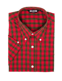 Relco Classic Red Tartan Vintage Short Sleeve Shirt
