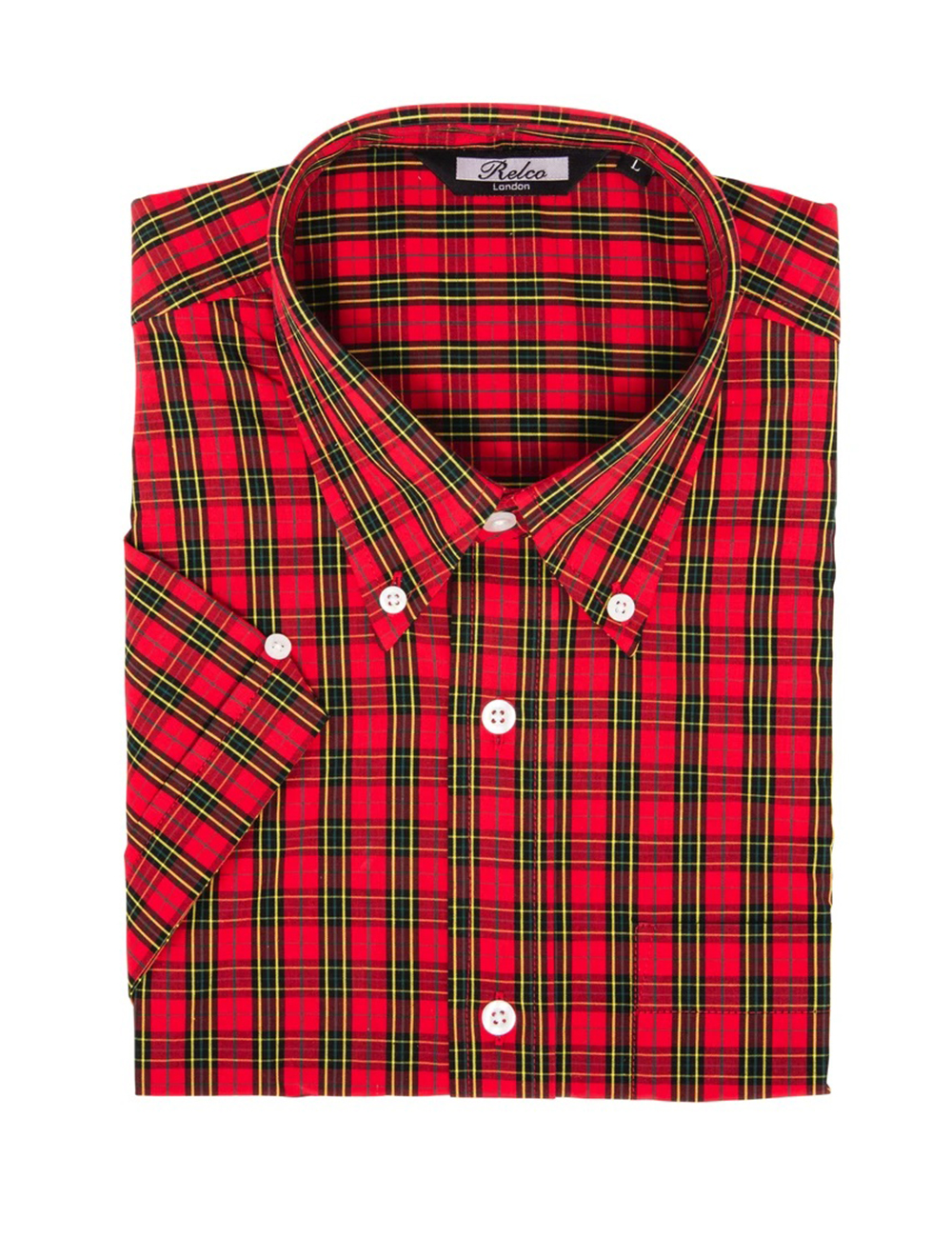 Relco Classic Red Tartan Vintage Short Sleeve Shirt