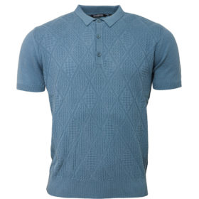 Relco Knitted Polo Shirt Dusty Blue