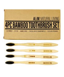 A&M Natural Living 4pc Bamboo Toothbrush Set
