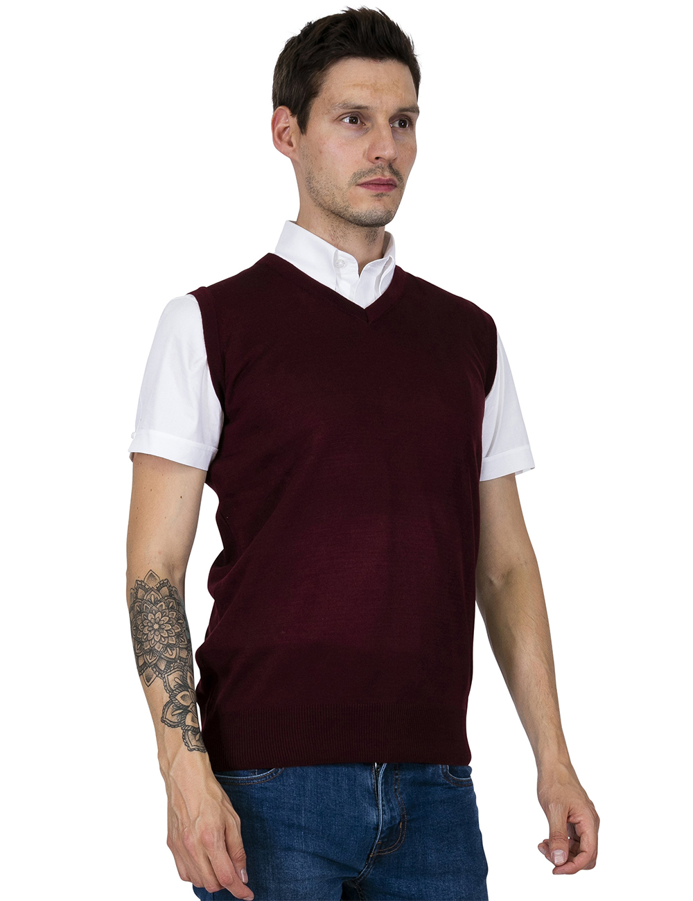 Relco Burgundy Knitted Tank Top