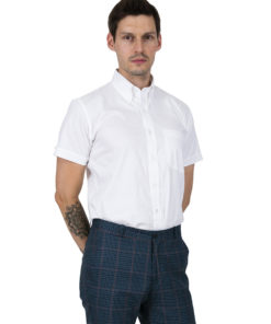Relco White Short Sleeve Oxford Weave Shirt