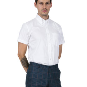 Relco White Short Sleeve Oxford Weave Shirt