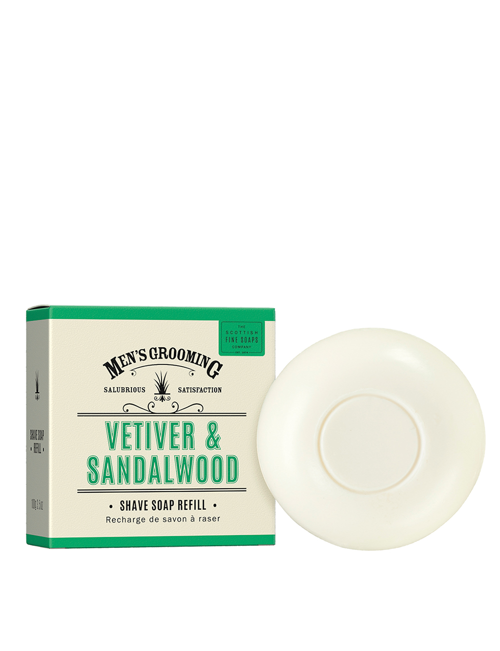 Scottish Fine Soaps Vetiver & Sandalwood Shave Soap Refill 100g