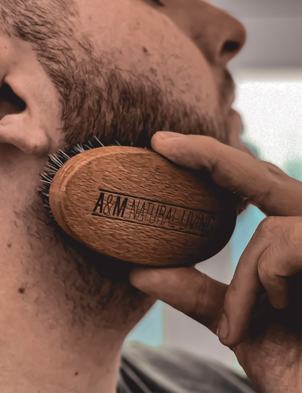 A&M Natural Living Vegan Beard Brush Close Up