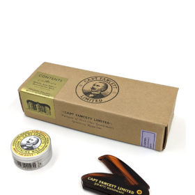 Captain Fawcett Booze & Baccy Moustache Wax & Comb Set