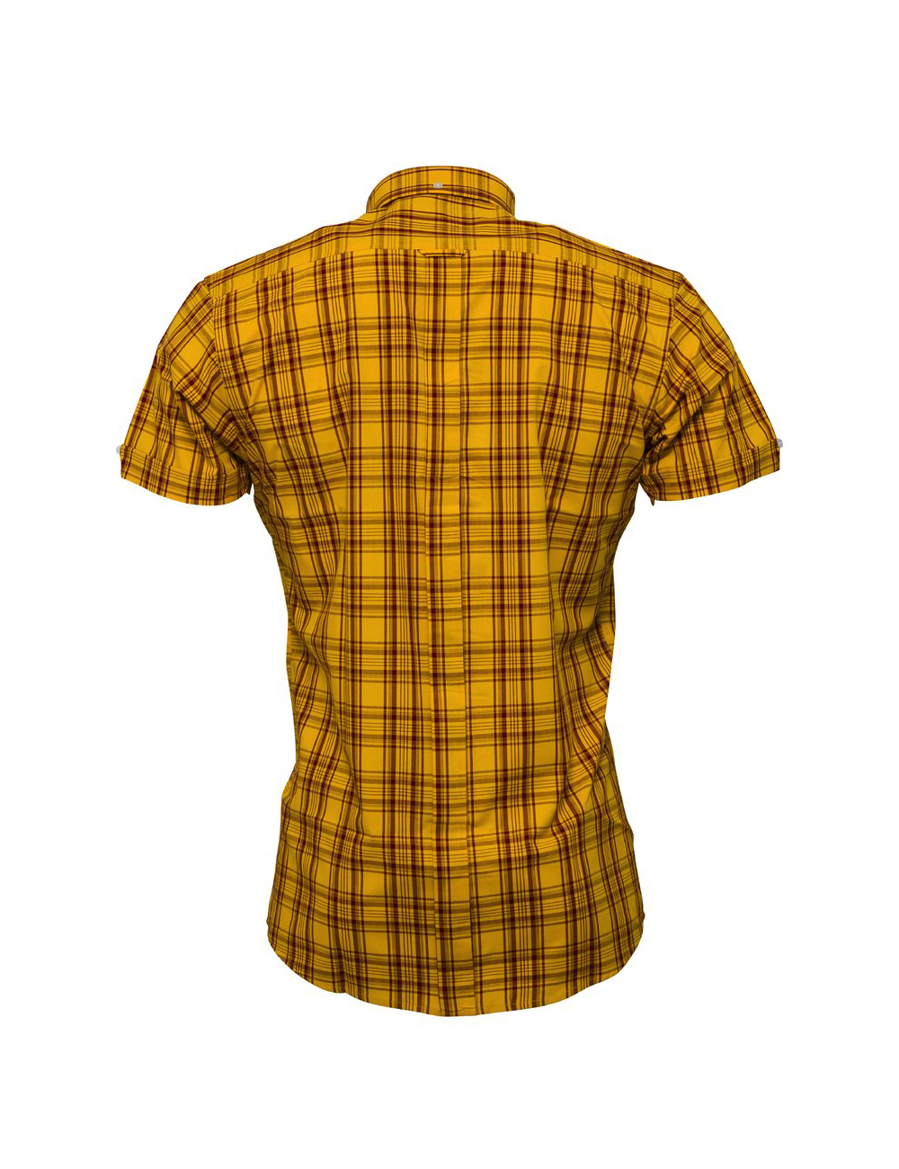 Relco Mustard Burgundy Check Shirt - CK47