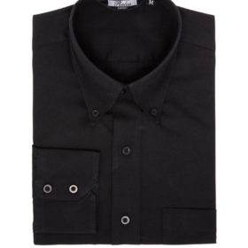 Relco Black Long Sleeve Oxford Shirt