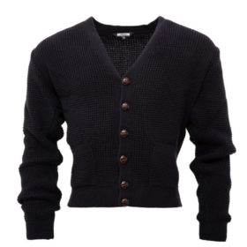 Relco Mens Navy Waffle Knit Cardigan