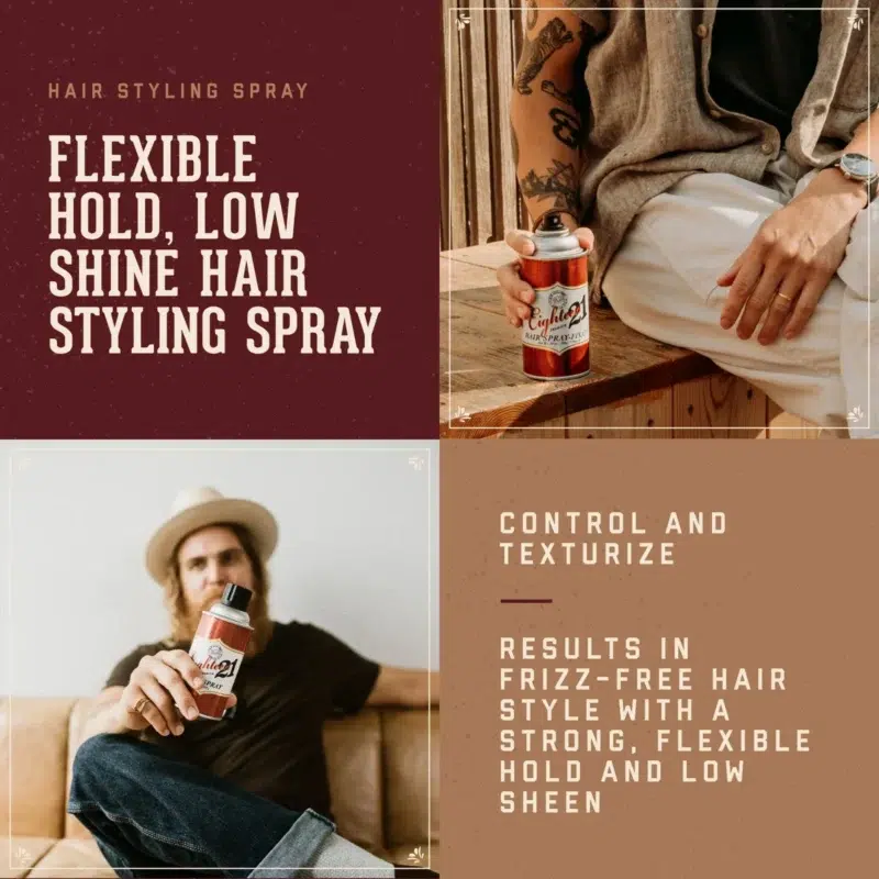 18.21 Man Made Premium Sweet Tobacco Hair Spray 10oz - Flexible Hold Low Shine Hair Spray For Men - Product Details