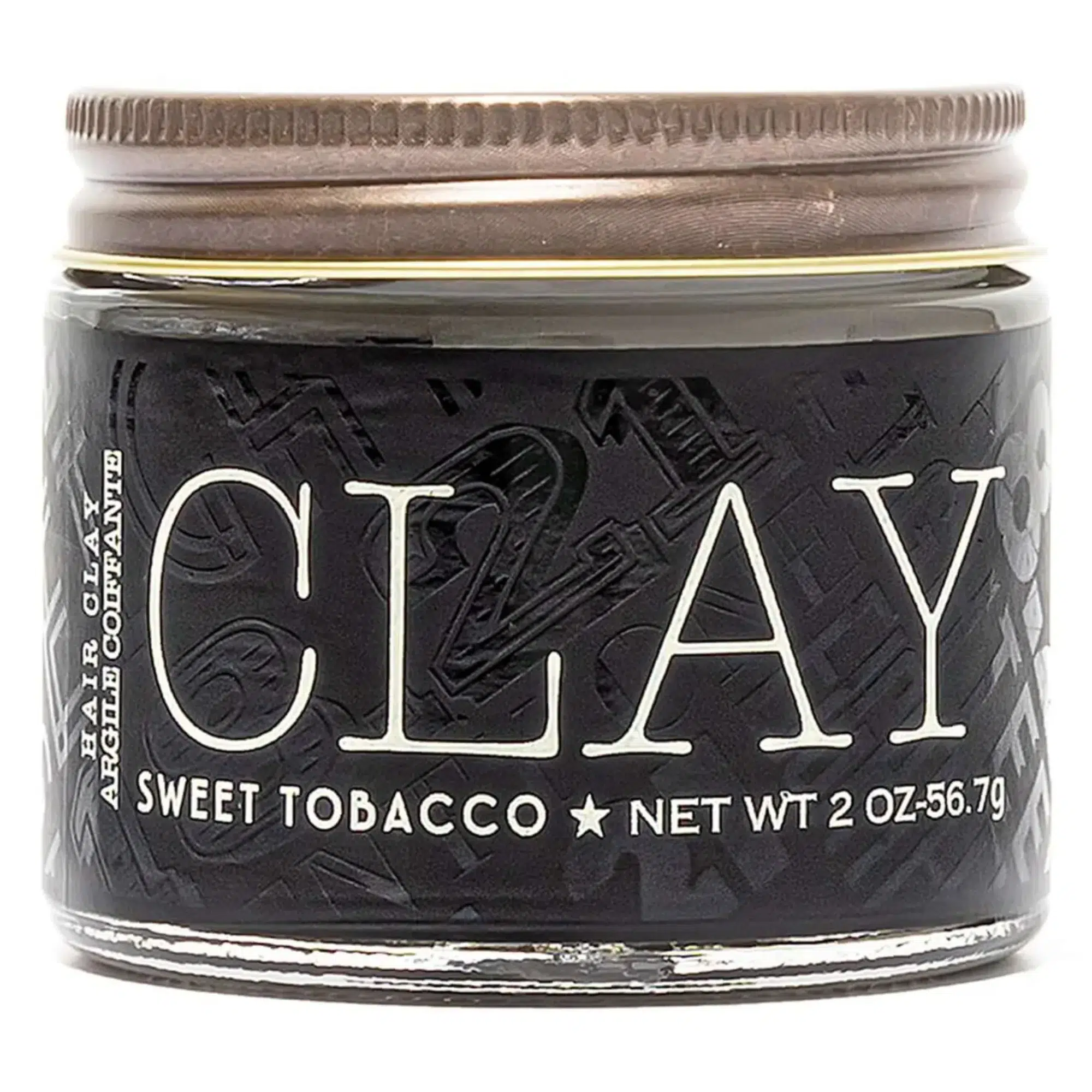 18.21 Man Made Sweet Tobacco Hair Styling Clay 2oz - Medium Hold No Shine Hair Stying Clay for Men On White Background