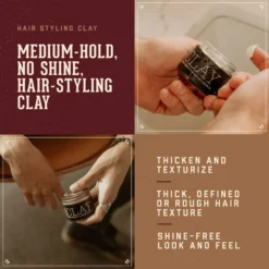18.21 Man Made Sweet Tobacco Hair Styling Clay 2oz - Medium Hold No Shine Hair Stying Clay for Men - Product Details