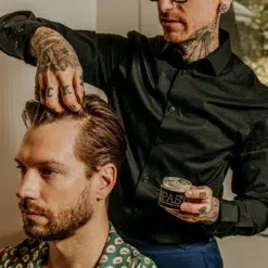 18.21 Man Made Sweet Tobacco Paste 2oz - Soft Hold Medium Shine Mens Hair Styling Paste - In Use