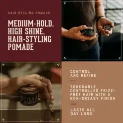 18.21 Man Made Sweet Tobacco Pomade - Medium Hold High Shine Men's Hair Styling Pomade - Product Details