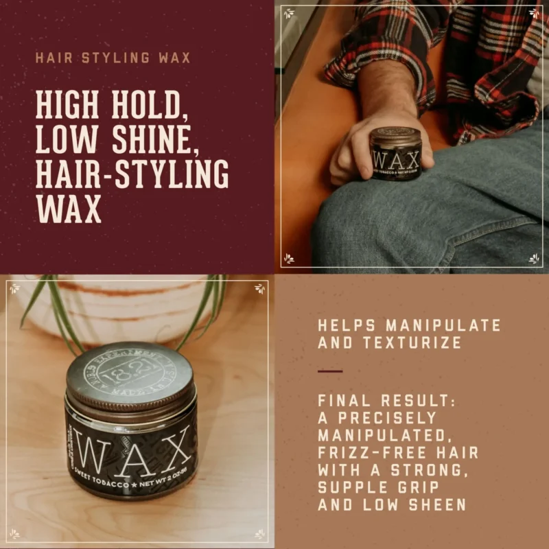 18.21 Man Made Sweet Tobacco Wax 2oz - High Hold Low Shine Hair Styling Wax For Men - Product Details