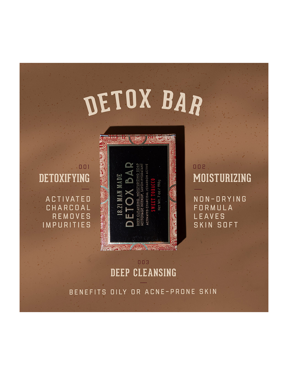 18.21 Man Made Detox Bar Soap 7oz