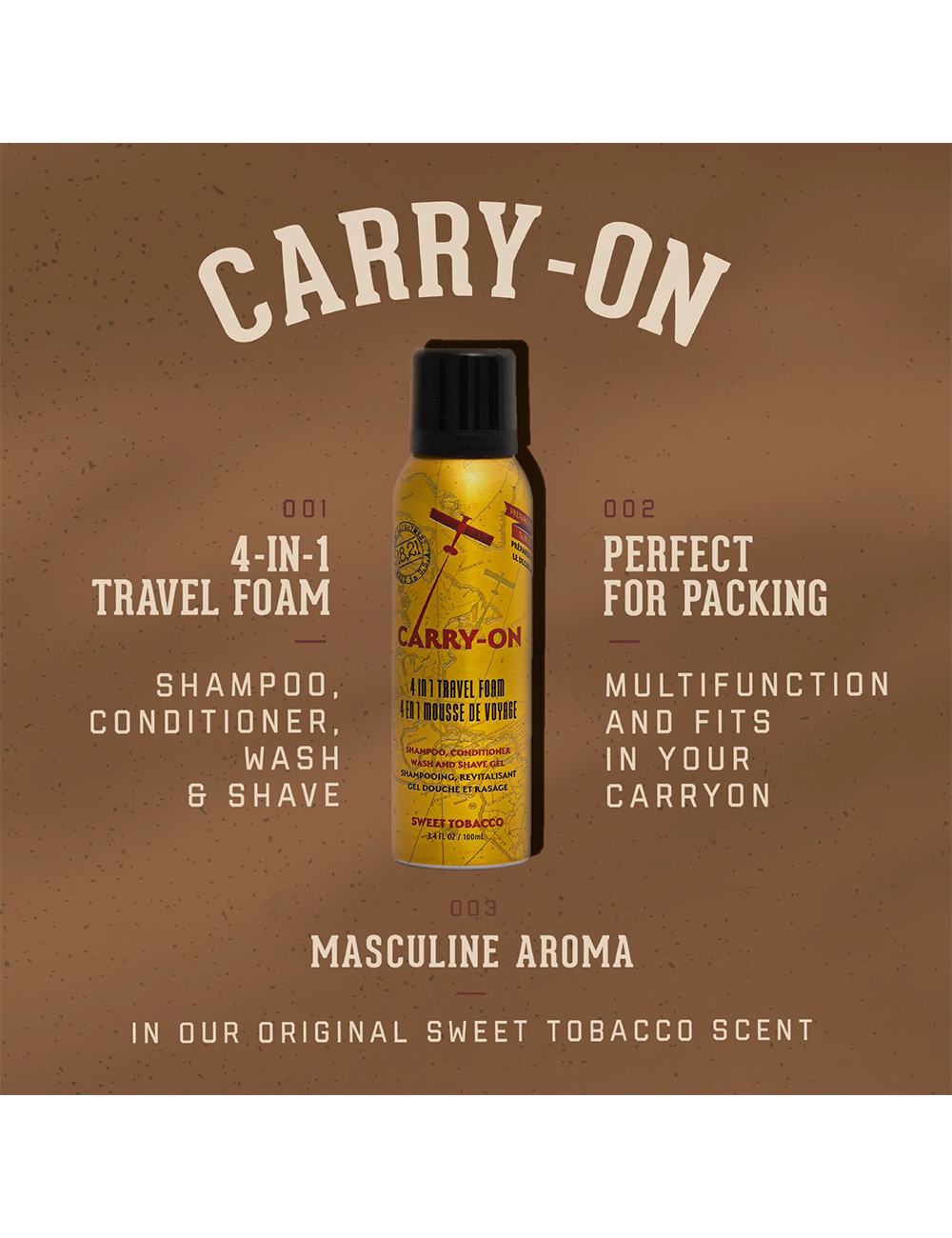 18.21 Man Made Sweet Tobacco Carry-On 4-in-1 Travel Foam 3
