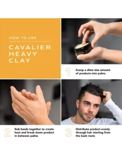 blumaan-cavalier-heavy-clay-heavy-hold-natural-finish-mens-hair-styling-product 2