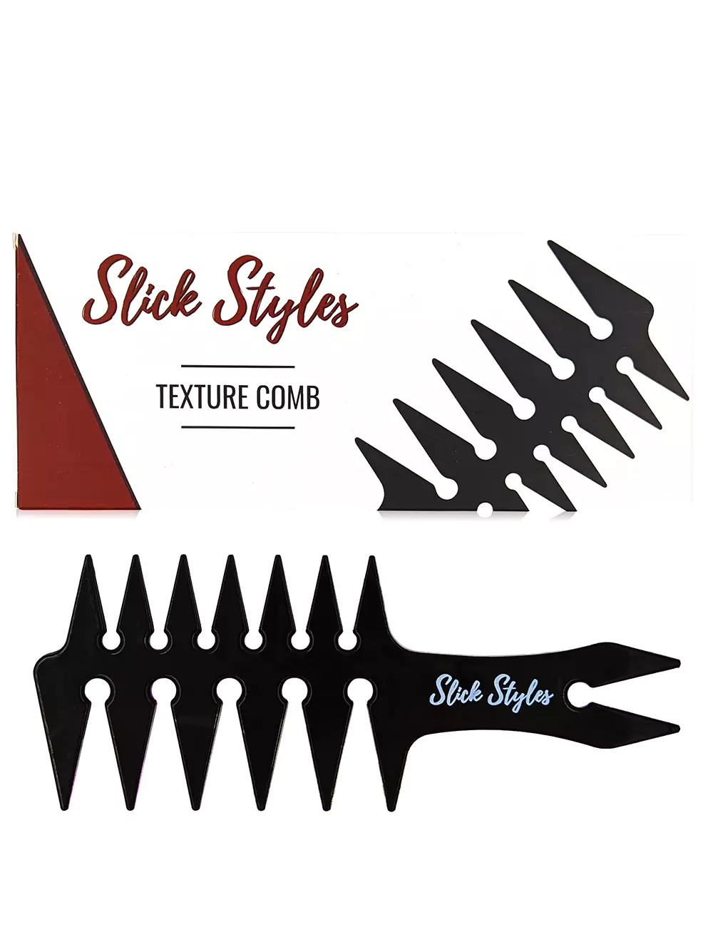 Slick Styles Texture Comb Mens Black Wide Tooth Barber Comb Hair Style Styling