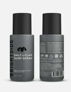 Brightside Salt & Clay Surf Spray - Light Hold Beach Day Finish - All Hair Types - Back And Front