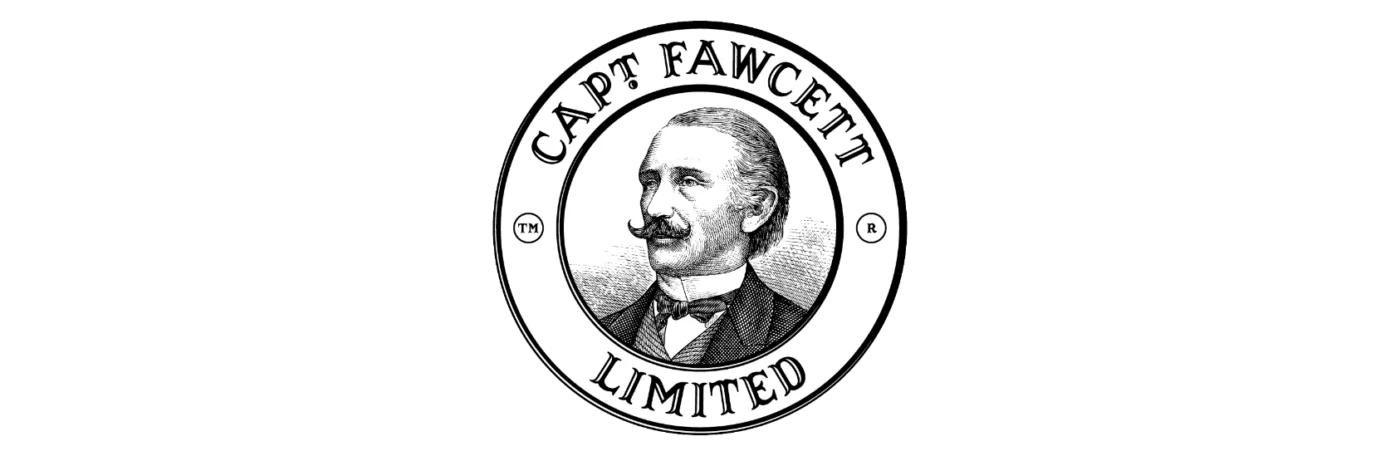 Captain Fawcett Brand Logo Banner White