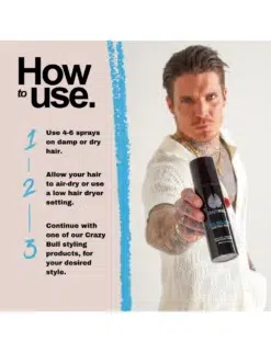 Crazy Bull Cool Bull Hair Tonic Styling Spray - How To Use