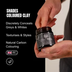 Crazy Bull Shades Clay 100g - Medium Hold Natural Matte Finish - Mens Hair Styling Products - Product Details