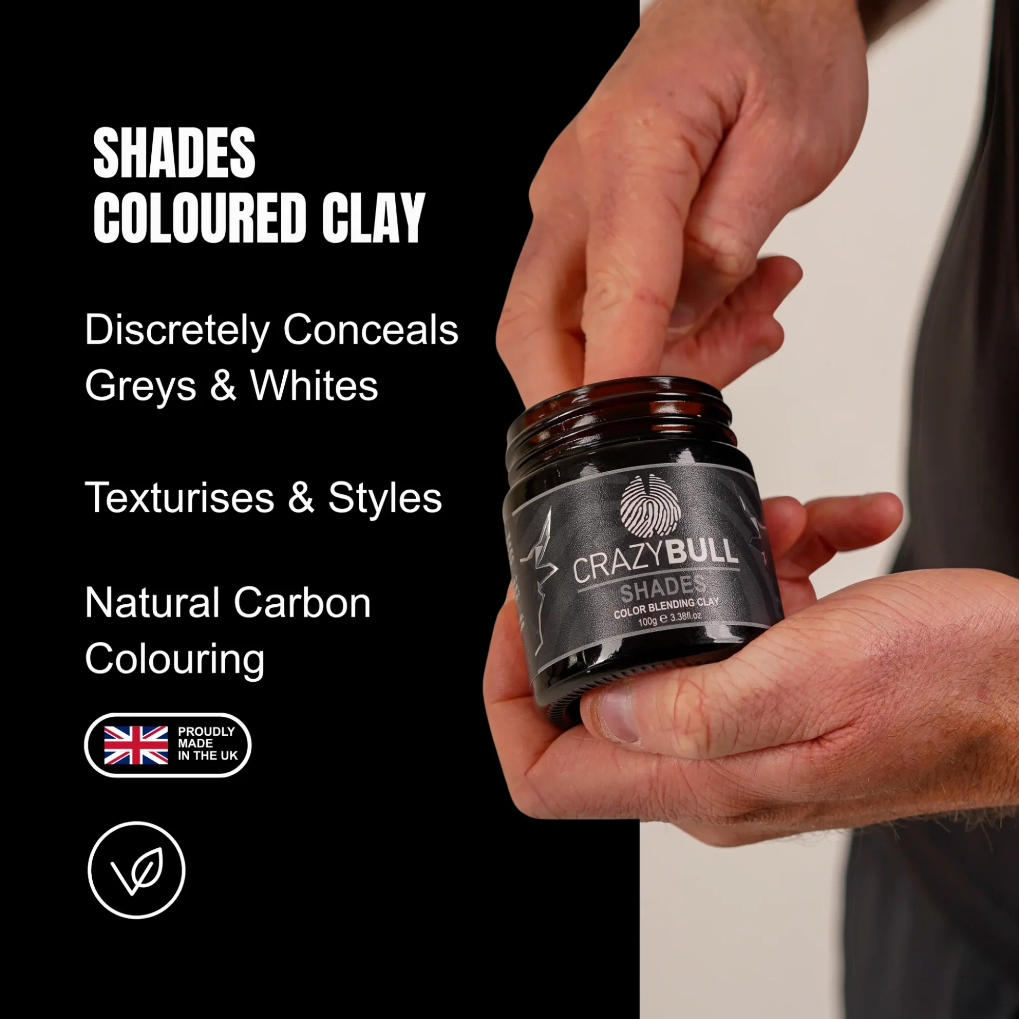 Crazy Bull Shades Clay 100g - Medium Hold Natural Matte Finish - Mens Hair Styling Products - Product Details