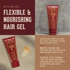 18.21 Man Made Styling Gel 3.4oz 100ml - Fleible Nourishing Hair Gel For Men - Product Details