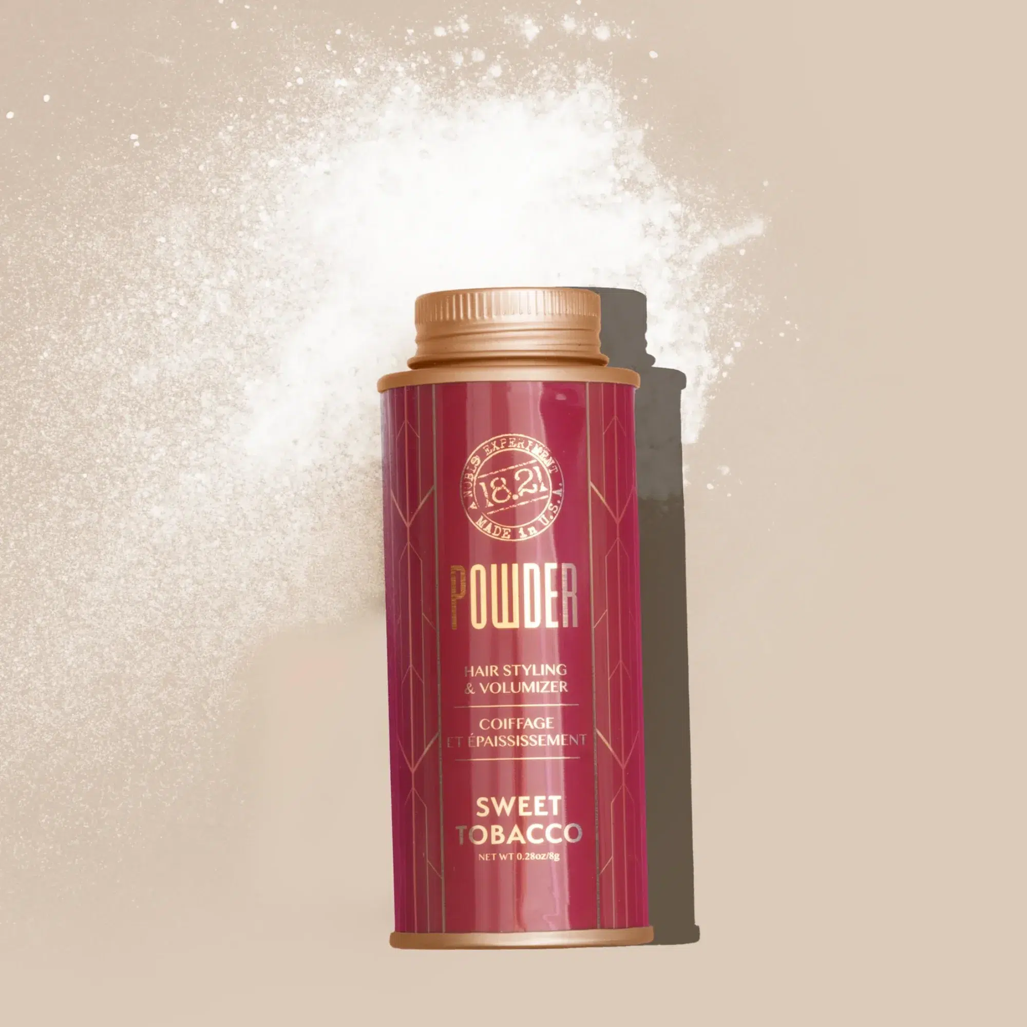 18.21 Man Made Sweet Tobacco Hair Powder - Volumizing & Styling Hair Powder for Men - Product Shot