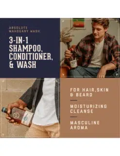 1821 Man Made Wash Absolute Mahogany 100ml - Mens Hair & Body Wash Shampoo - Travel Size 1