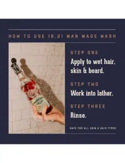 1821 Man Made Wash Absolute Mahogany 100ml - Mens Hair & Body Wash Shampoo - Travel Size 3