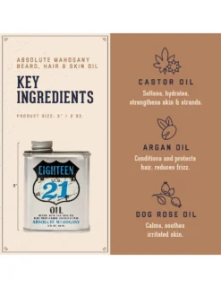 1821 Man Made Wash Absolute Mahogany Beard Hair And Skin Oil - Mens Beard Care Beard Oil 2