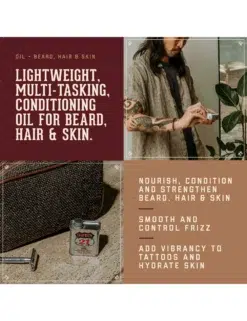 1821 Man Made Wash Sweet Tobacco Beard Hair And Skin Oil - Mens Beard Care Beard Oil 1