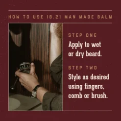 18.21 Man Made Beard Balm Sweet Tobacco - Mens Beard Care - How To Use