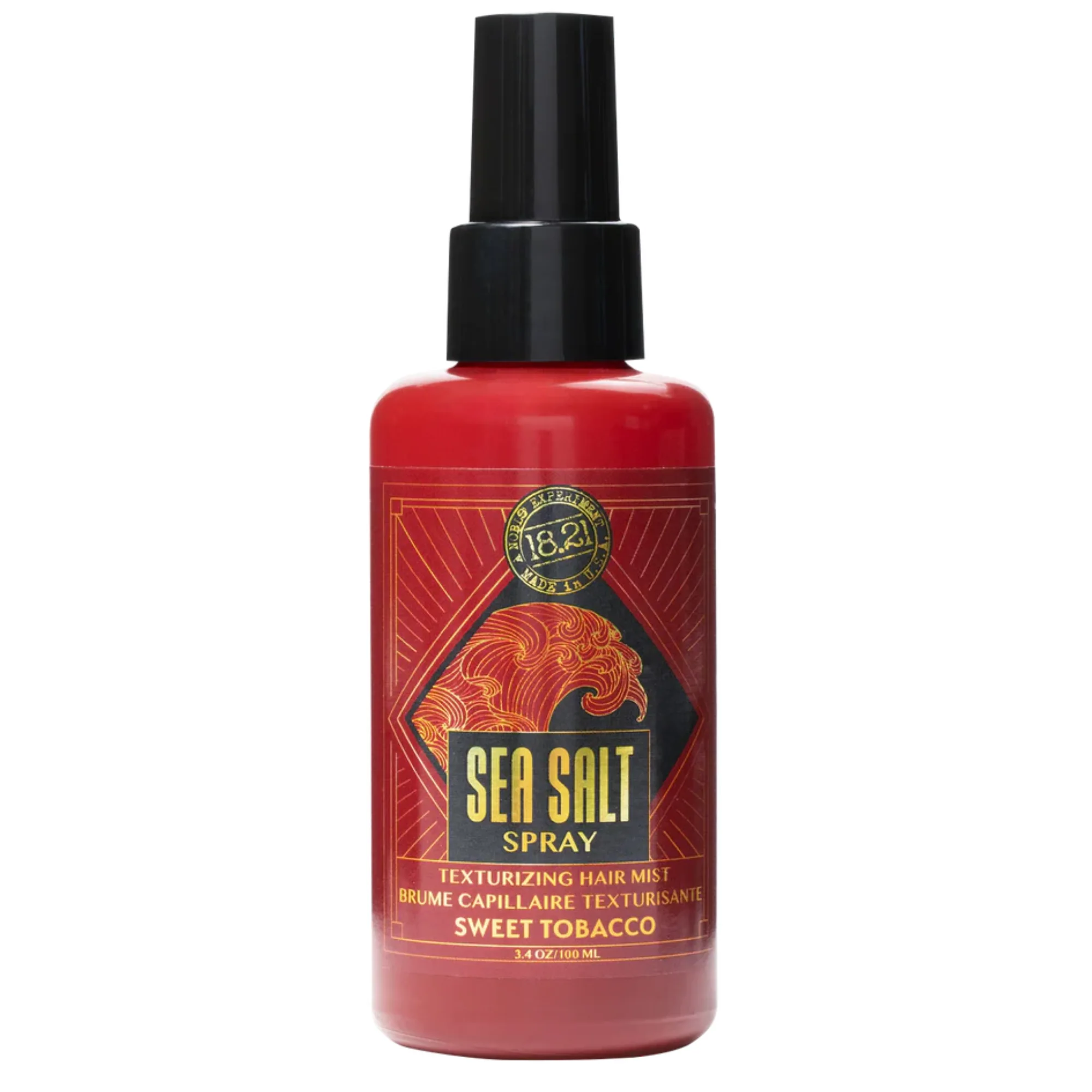 18.21 Man Made - Sea Salt Texture Spray - Texturizing Hair Mist - Sweet Tobacco Scent - Mens Hair Styling Product - Main Image White Background