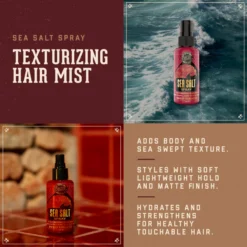 18.21 Man Made - Sea Salt Texture Spray - Texturizing Hair Mist - Sweet Tobacco Scent - Mens Hair Styling Product - Product Details