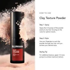 Blumaan Clay Texture Powder - Adds Texture and Volume - Mens Hair Styling Product - How To Use